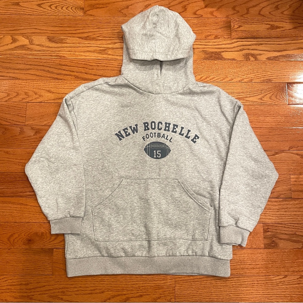 Grey New Rochelle Football Hoodie